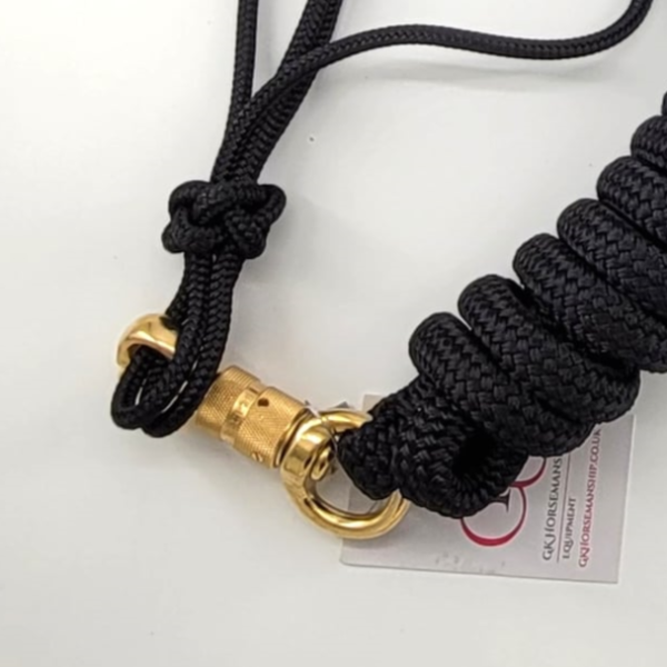 GKH Knotenhalfter mit Bodenarbeitsseil SCHWARZ | Professional