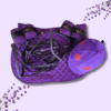Violettes Reitset mit Schabracke, Zaumzeug & Reithelmüberzug