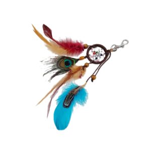 Free Spirit Traumfänger Indian - Braun mit bunten Federn