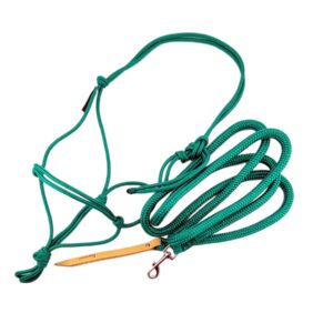 Free Spirit Knotenhalfter-Set in Grün – Größe Cob