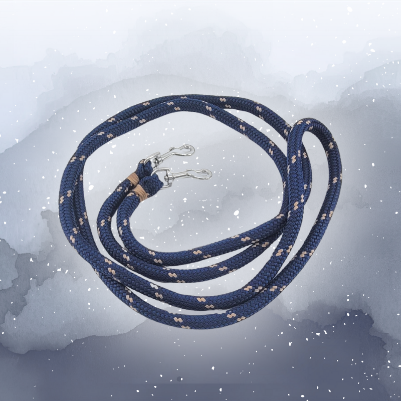 Free Spirit Klassische Zügel WARMBLUT in Marineblau mit Beige