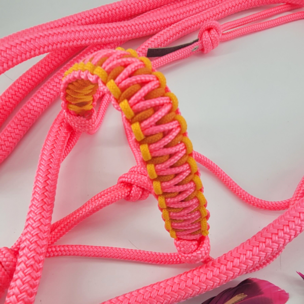 Licol Liberty En Corde – Combiné Avec Rênes Et Corde De Cou, 10 Mm, Pour équitation Naturelle (Poney/Cob/Full)