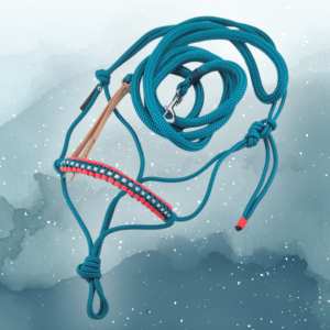 Free Spirit Strassknotenhalfter mit Strick PONY in Petrol