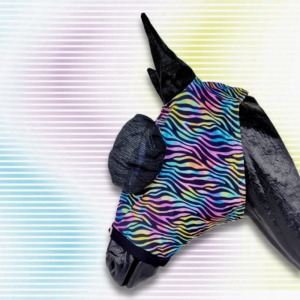 Buggez Bugeyes 90% UV Soft Mesh – mit 99% UV Netz-Ohren Neon Zebra Warmblut