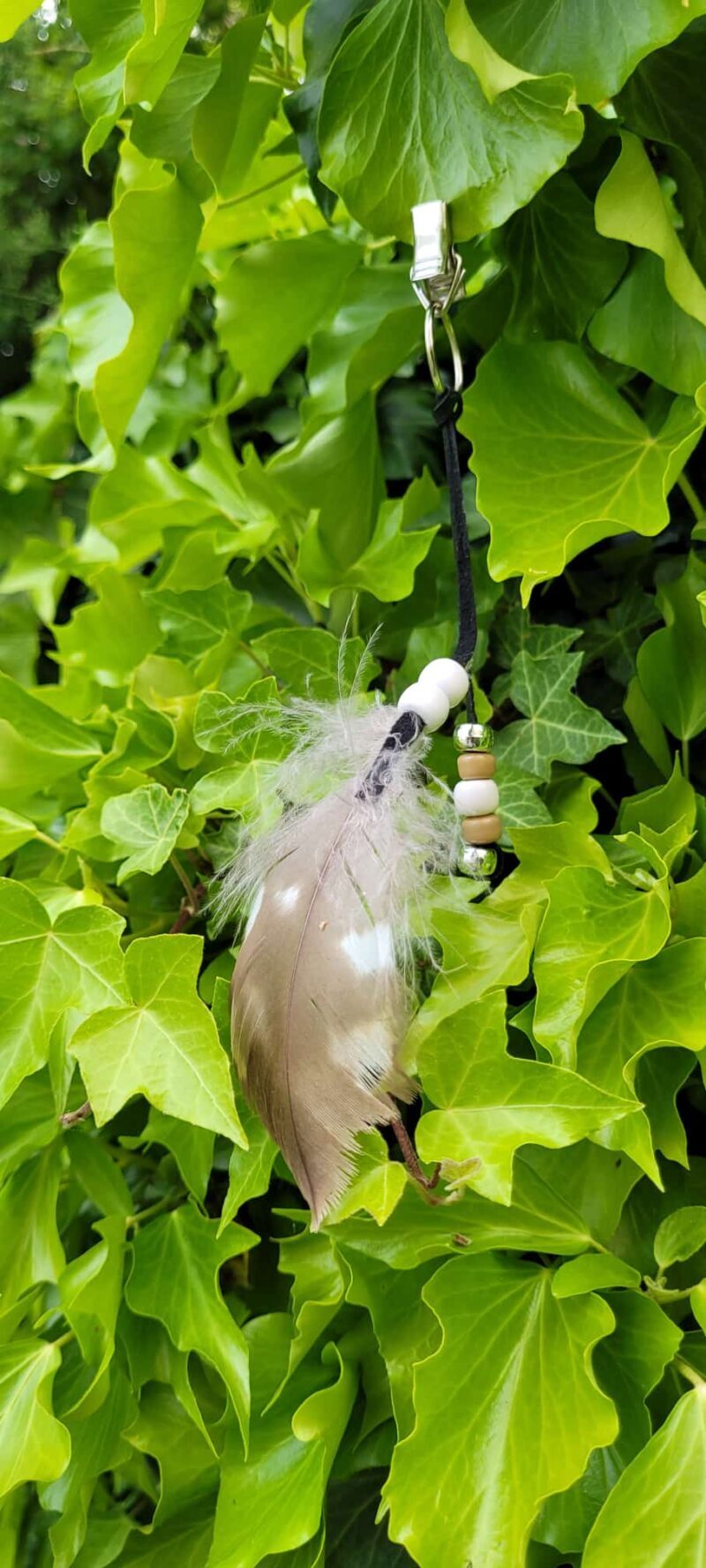 Mähnen-Federclips mit echten Schweizer Federn 21 cm (B)