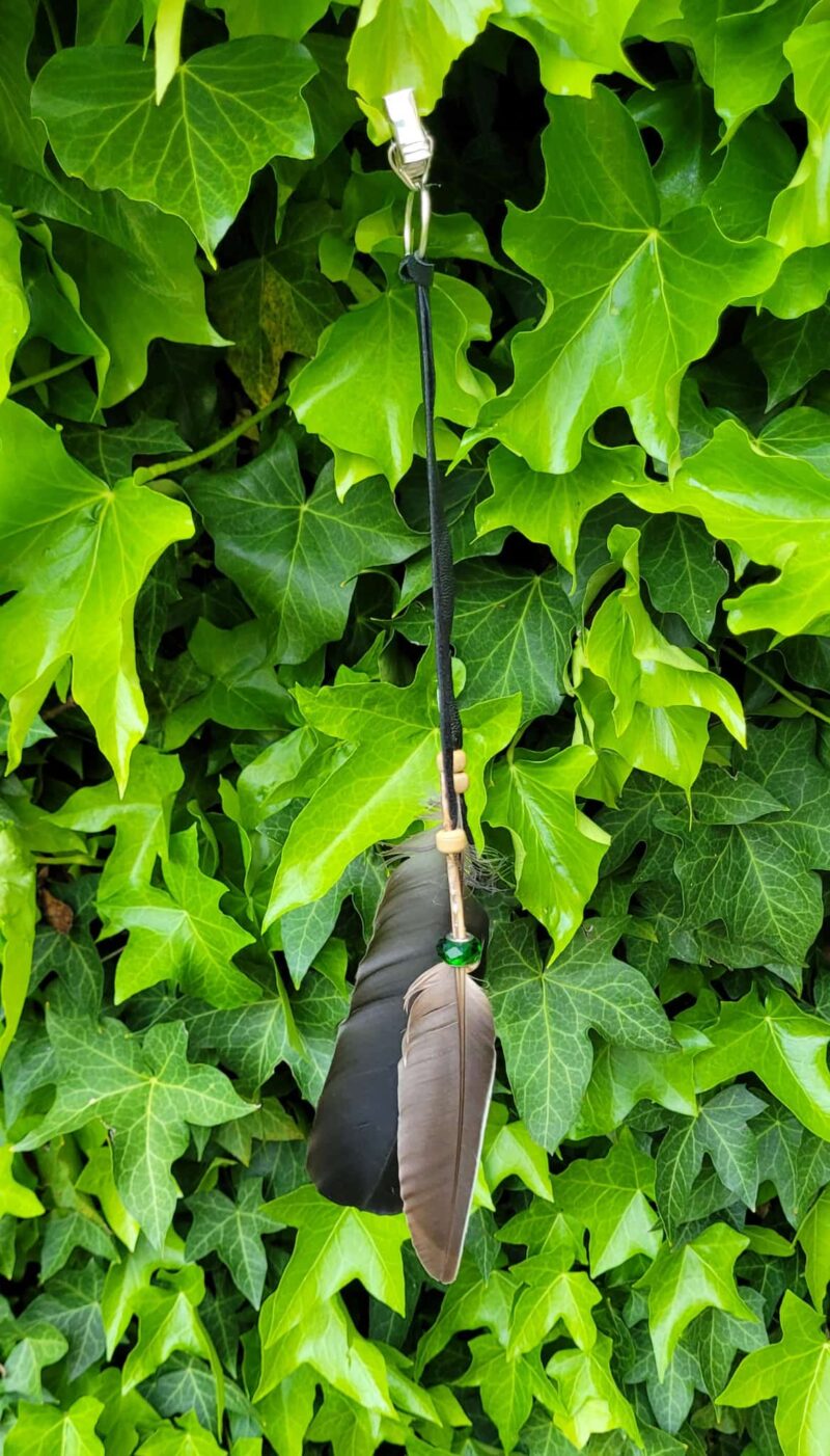 Mähnen-Federclips mit echten Schweizer Federn 35 cm
